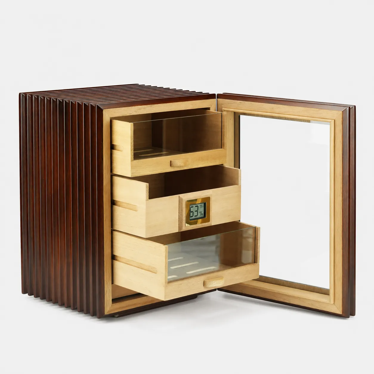 DRXform Heritage Series Cigar Humidor – Solid Wood Craftsmanship & Precision Humidity Control