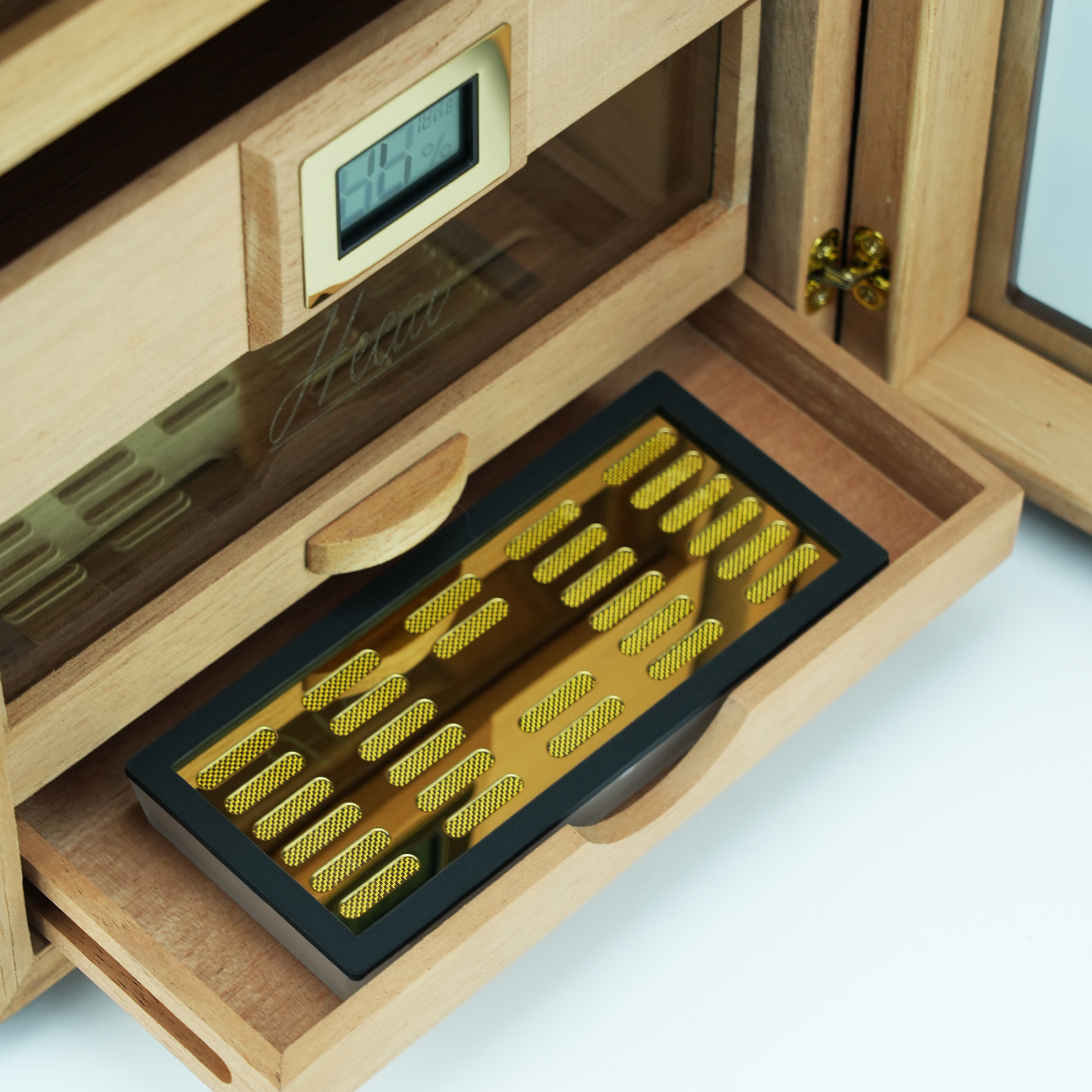 DRXform Heritage Series Cigar Humidor – Solid Wood Craftsmanship & Precision Humidity Control