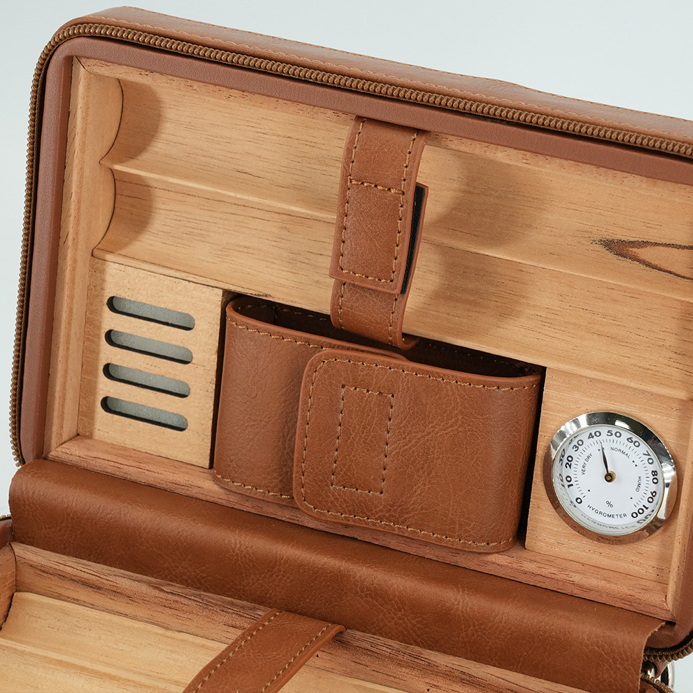 DRXform Frontier Smooth | Portable Leather Travel Cigar Humidor Case