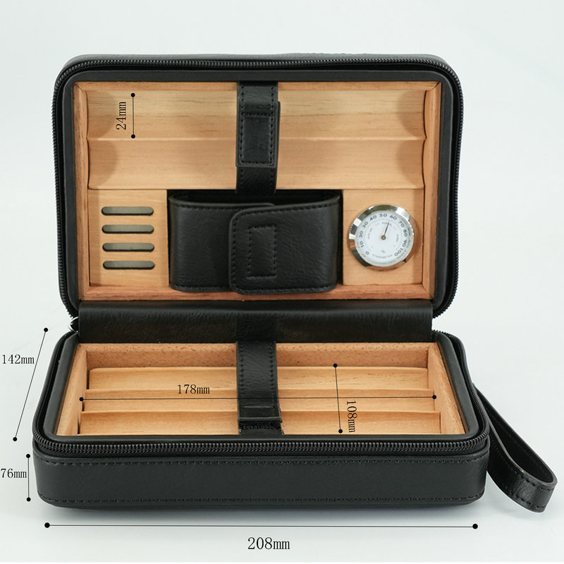 DRXform Frontier Smooth | Portable Leather Travel Cigar Humidor Case