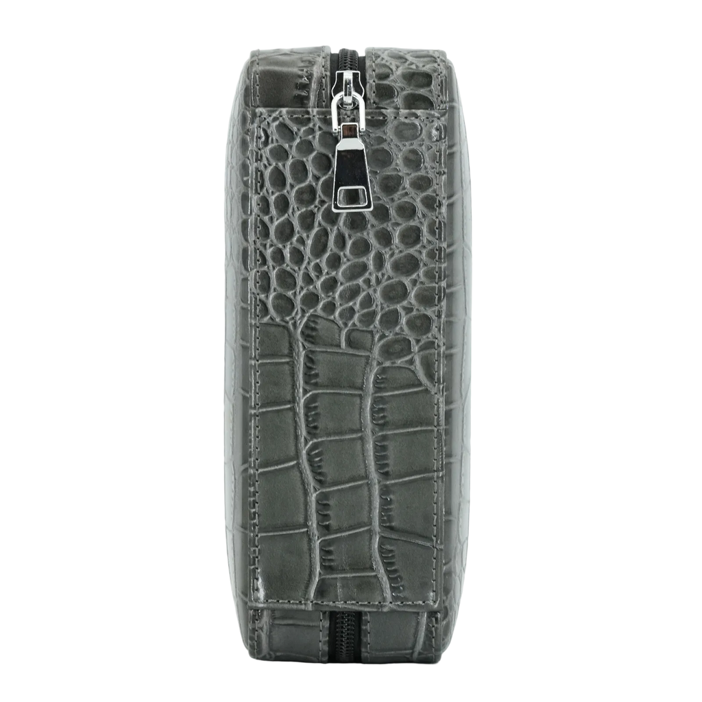 DRXform Frontier Summit | Embossed Croc Leather Cigar Travel Case with Hygrometer