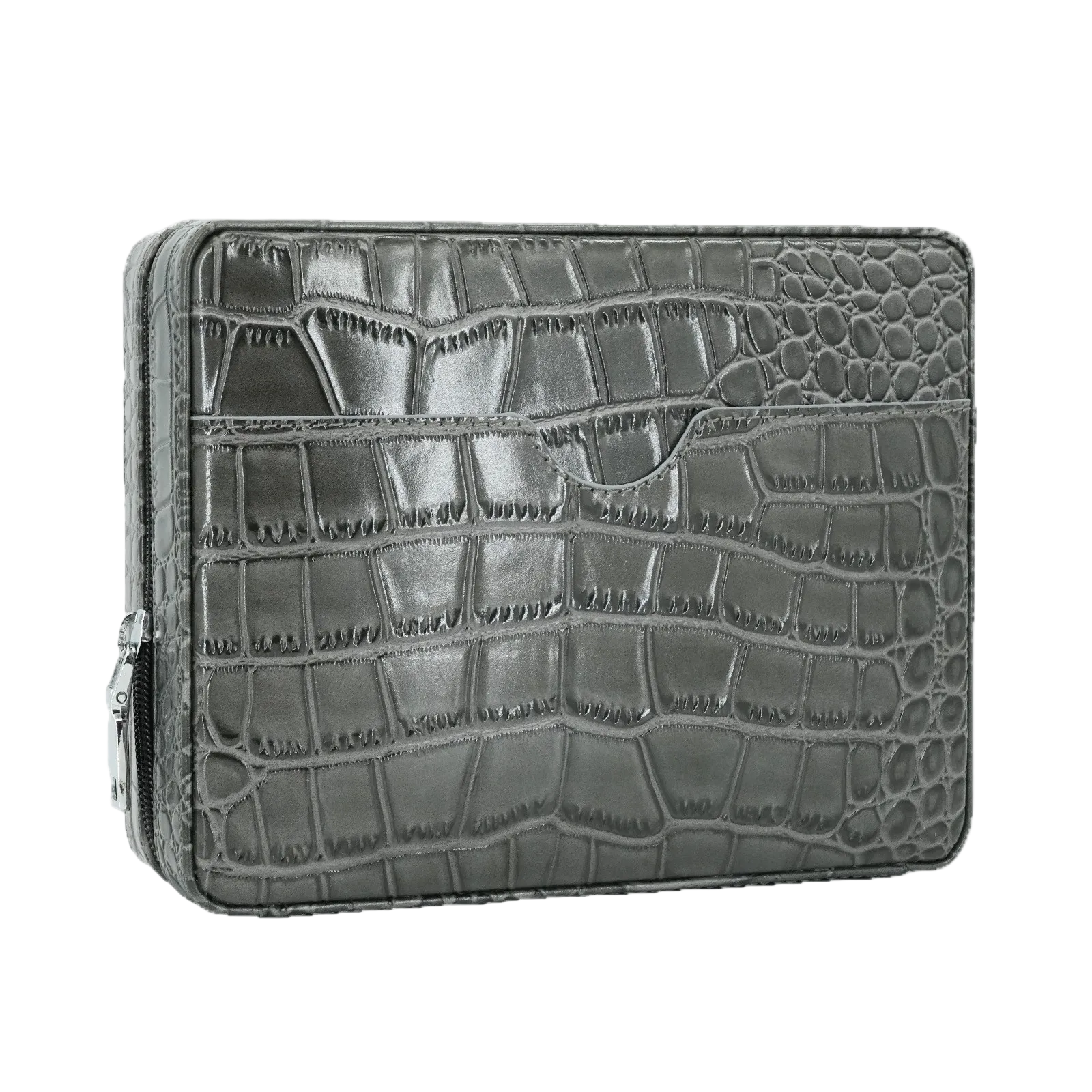 DRXform Frontier Summit | Embossed Croc Leather Cigar Travel Case with Hygrometer
