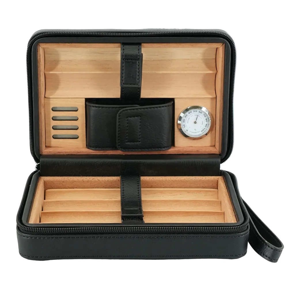 DRXform Frontier Smooth | Portable Leather Travel Cigar Humidor Case
