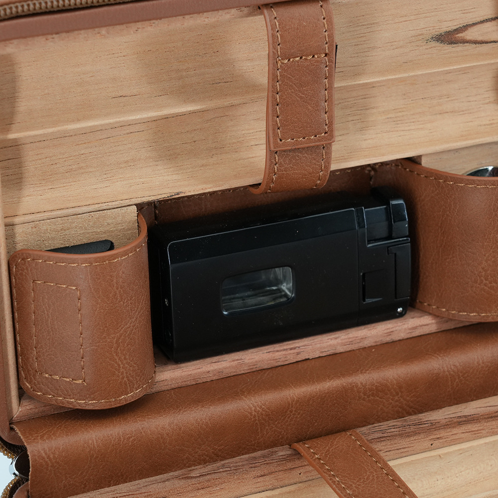 DRXform Frontier Smooth | Portable Leather Travel Cigar Humidor Case